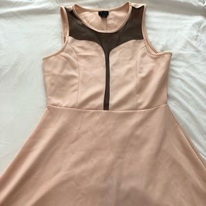 Mesh Panel Skater Dress